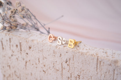 Delicate Gold Initial Earrings and Alphabet Letter Studs