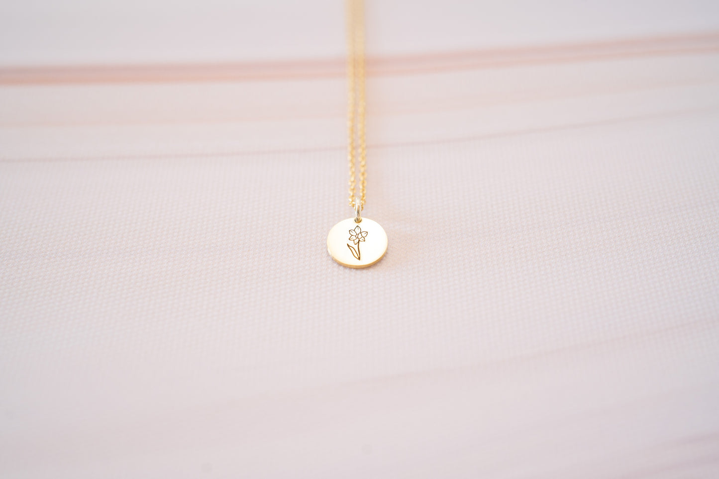 Custom Birth Flower Necklace with Initial and Lily