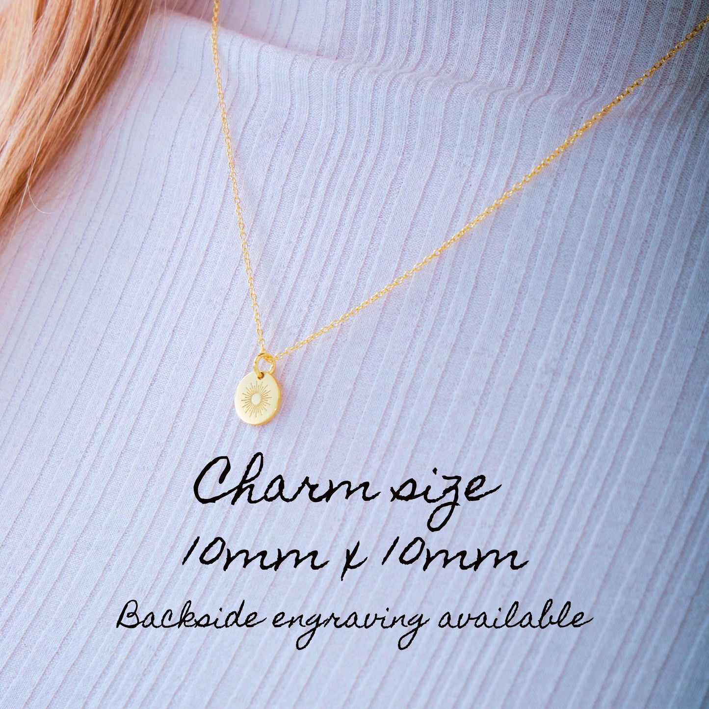 18k Gold Sun and Moon Necklace Gift