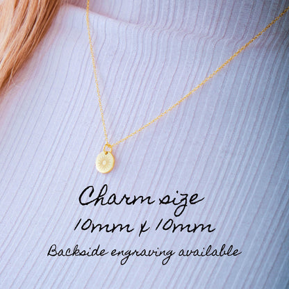 18k Gold Sun and Moon Necklace Gift