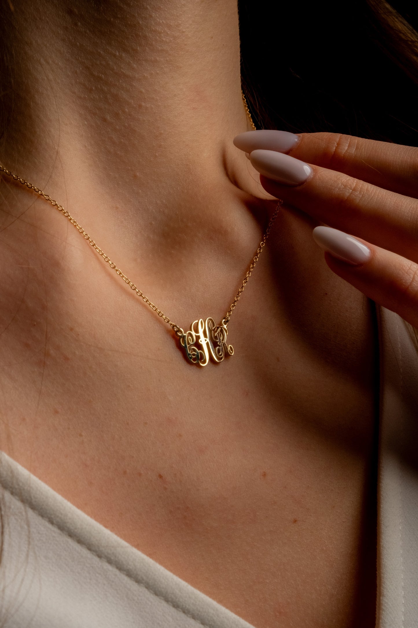 Dainty Initial Necklace with Family Name