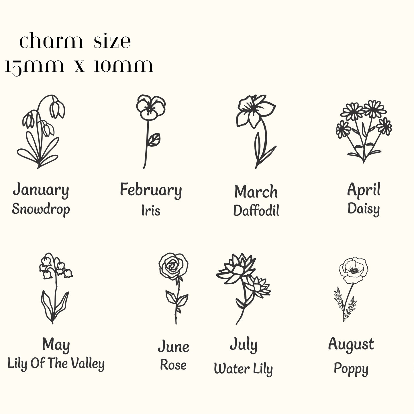 Personalized Birthflower Necklace and Engraved August Lily Flower