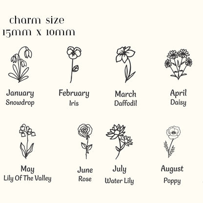 Personalized Birthflower Necklace and Engraved August Lily Flower