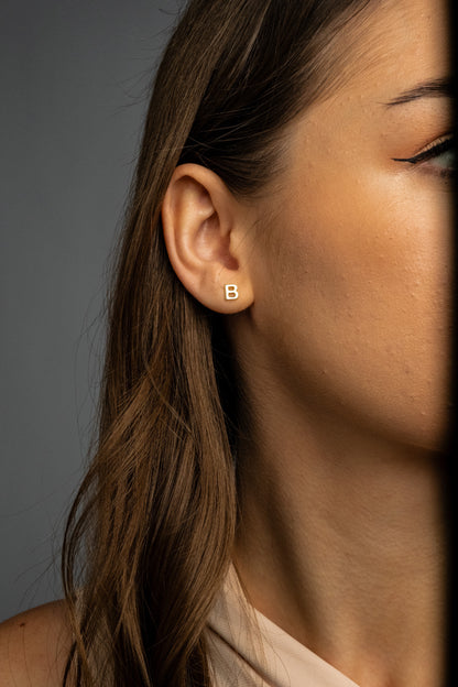 Delicate Gold Initial Earrings and Alphabet Letter Studs