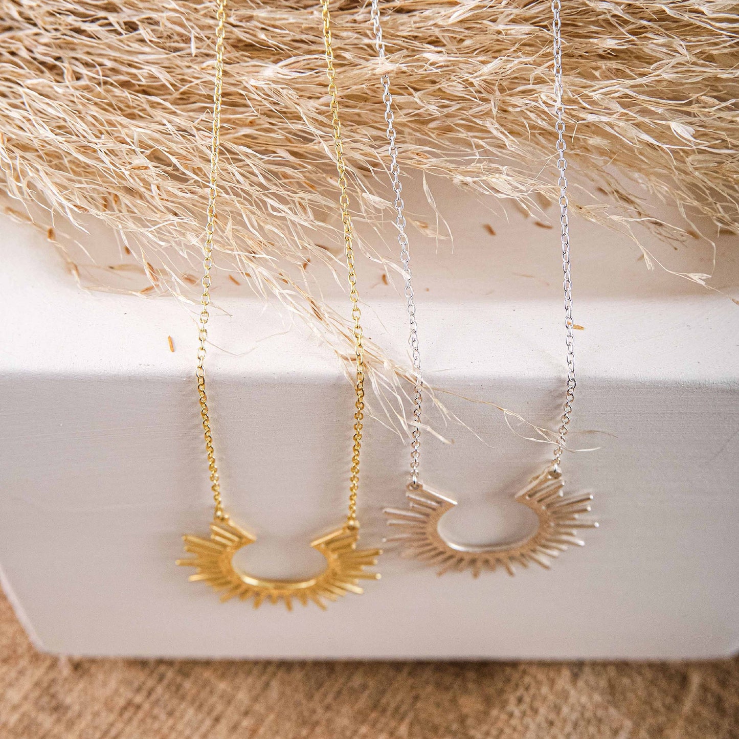 Sunshine Necklace with Gold Sun Pendant
