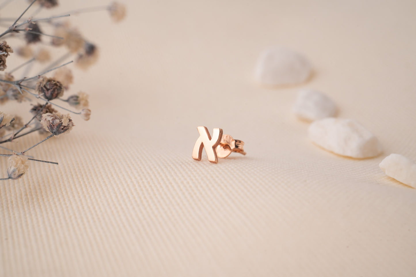 Delicate Gold Initial Earrings and Alphabet Letter Studs