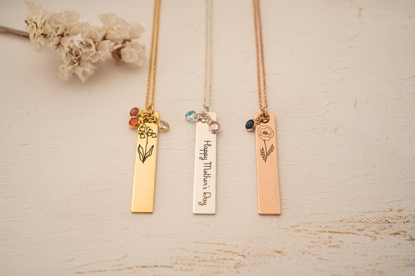 Birthstone Flower Necklace