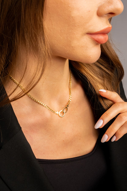 Double Venus Lesbian Pride Necklace