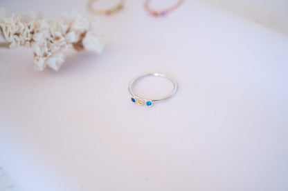 Birthstone Stacking Ring and Pinky Promise Ring