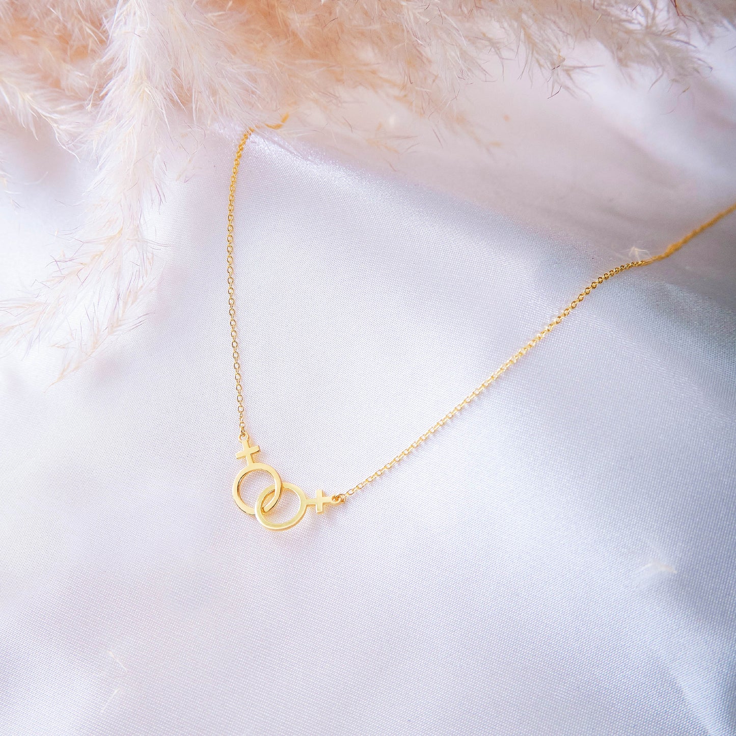 14k Dainty Thin Gold Filled Lesbian Necklace