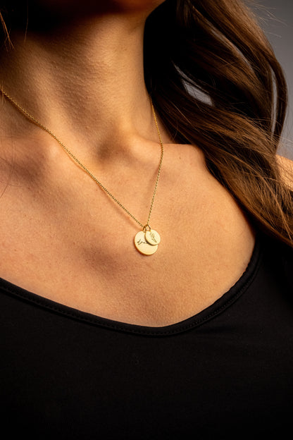 Custom Birth Flower Necklace with Initial and Lily