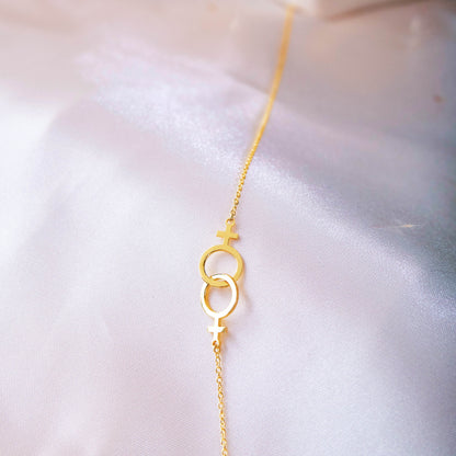 14k Dainty Thin Gold Filled Lesbian Necklace