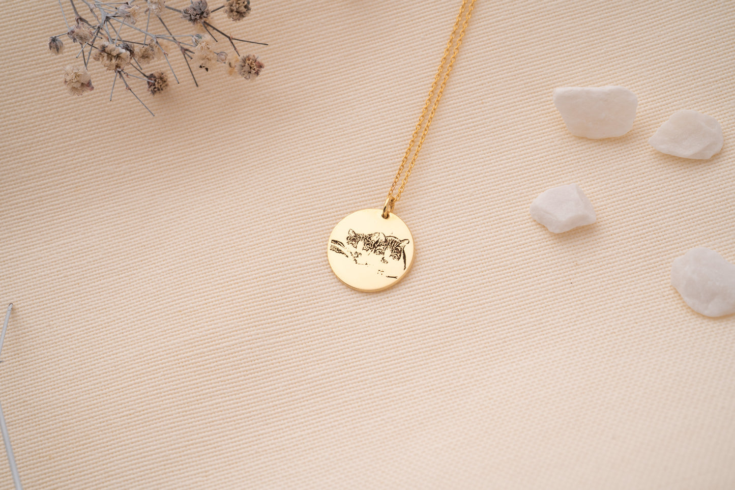 Personalized Gold Cat Necklace for Cat Mom