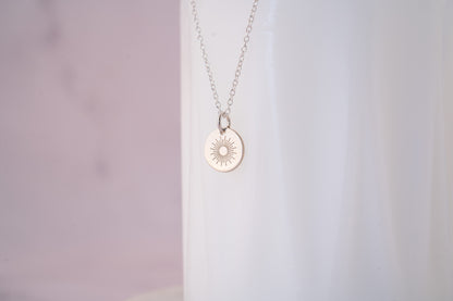18k Gold Sun and Moon Necklace Gift