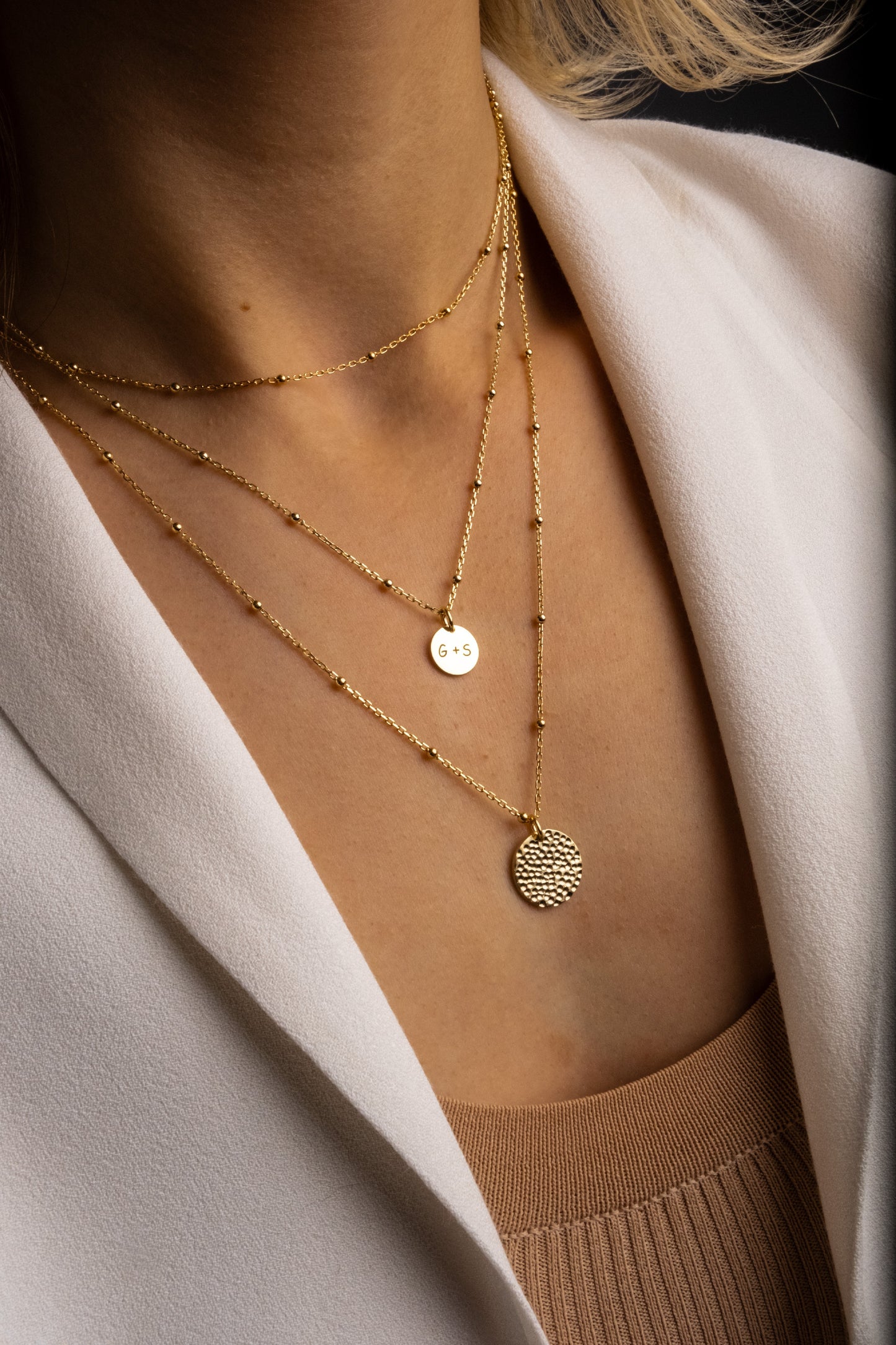 Layered Initial Necklace Set Gold Choker Inital Necklace