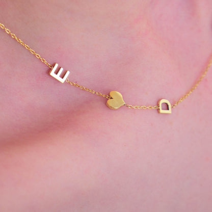 14k Gold Sideways Initial Personalized and Dainty Mama